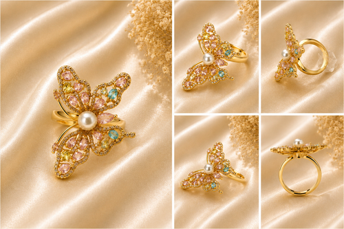 Butterfly Pearl Statement Ring